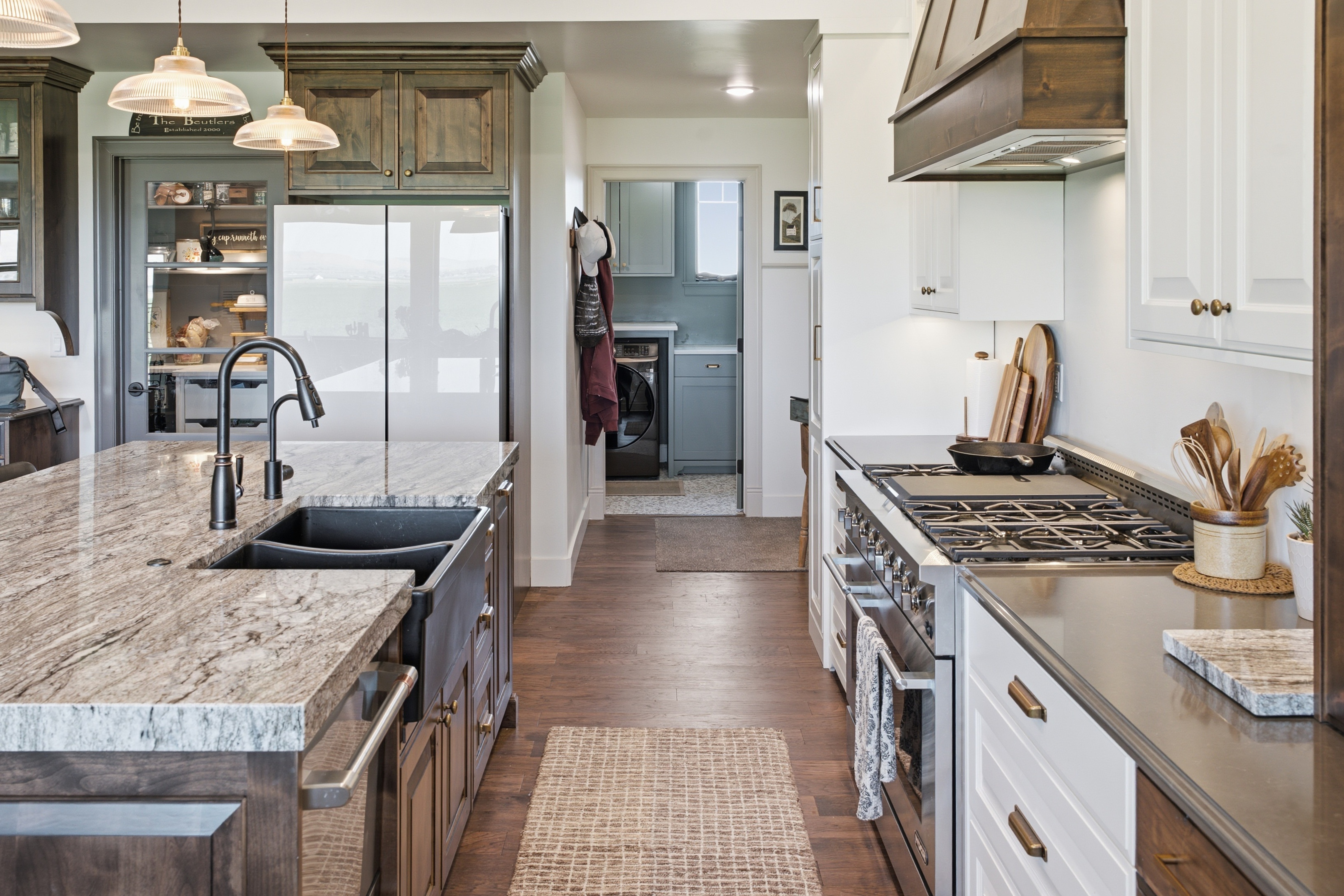 Side-by-side comparison of granite and quartz countertops